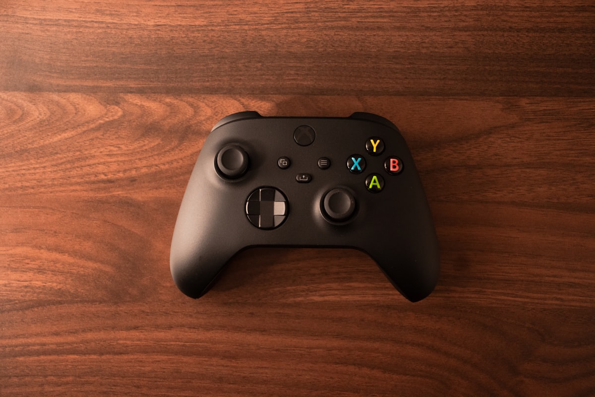 Xbox Series X controller on wooden table