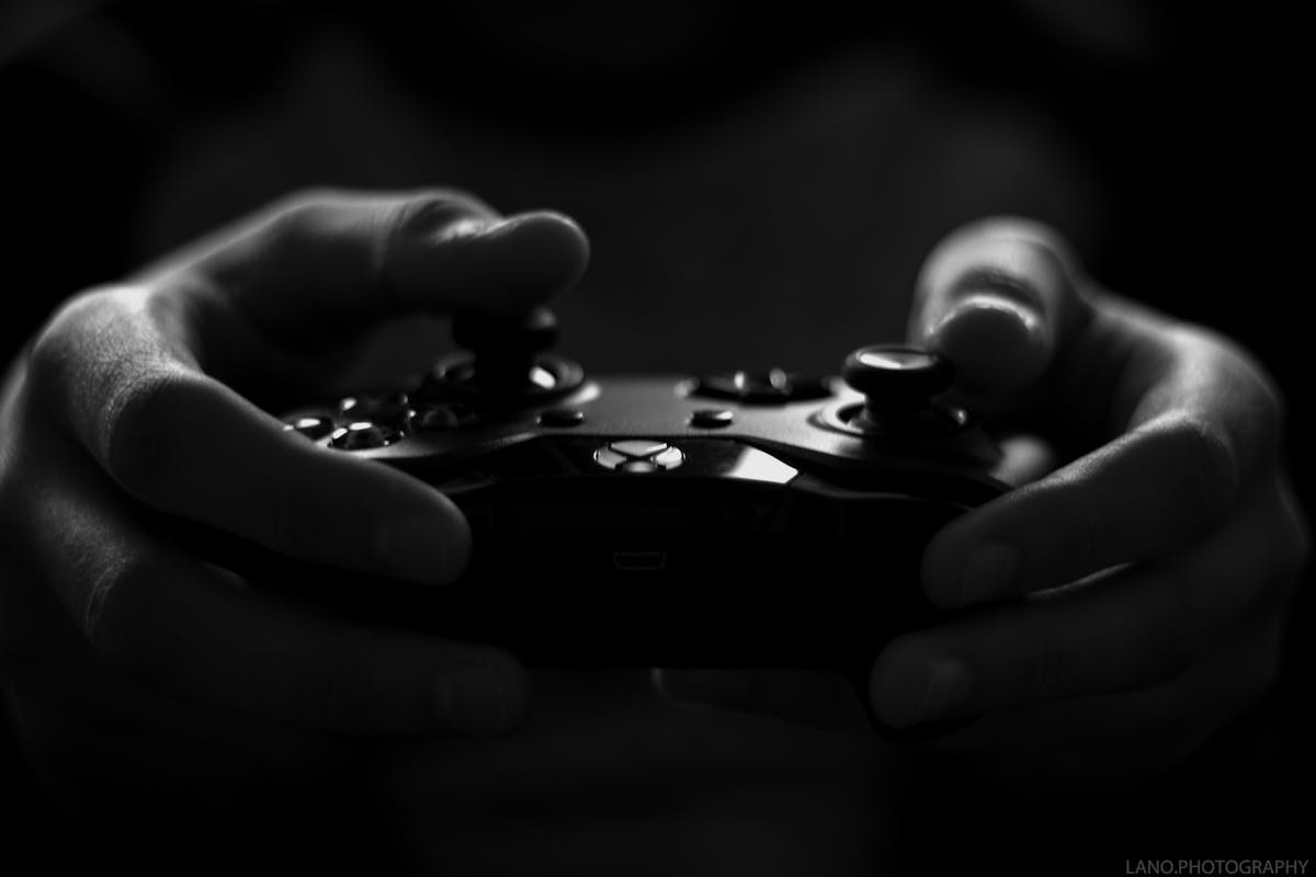 Gaming controller macro close-up